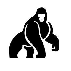 Gorilla line art, Vector illustration logo icon