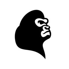 Gorilla line art, Vector illustration logo icon