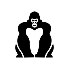 Gorilla line art, Vector illustration logo icon