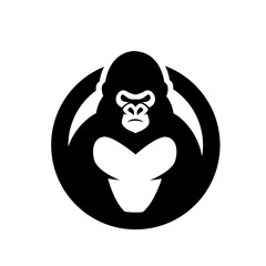 Gorilla line art, Vector illustration logo icon