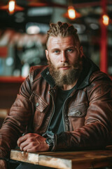 Majestic Viking with Braided Beard, Modern days Viking, A way of life, call of the wild, A new kind of beauty.