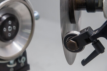 Close up scene the tool regrinding machine.
