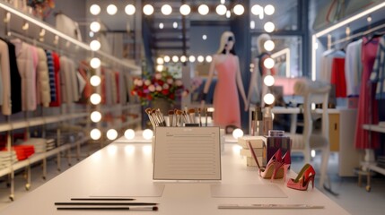 Glamorous Fashion Studio Stylish Model Designer Wardrobe and Makeup Artist in Action