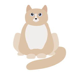 Funny sitting cat cartoon icon