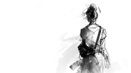 女性のラフスケッチ	