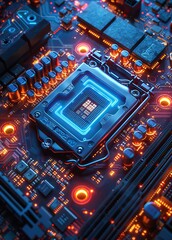 Fototapeta premium electronic circuit board with components