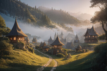 Naklejka premium elven village