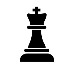 Fototapeta premium Black and White Chess Piece Icon Set Featuring King, Representing Strategic Thinking and Classic Board Games.