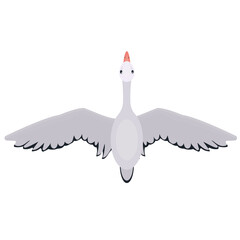 Swan. A bird in flight, vector illustration © Denis Lytiagin