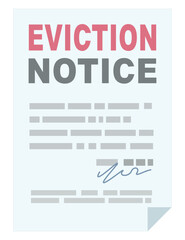 Eviction notice isolated in flat design style (cut out)