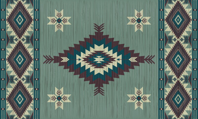 American tribal ethnic native pattern.Traditional Navajo,Aztec,Apache,Southwest and Mexican style fabric pattern.Abstract vector motifs pattern.For fabric,clothing,blanket,carpet,woven,wrap,decoration