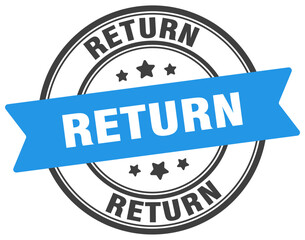 Fototapeta premium return stamp. return label on transparent background. round sign
