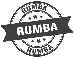 rumba stamp. rumba label on transparent background. round sign