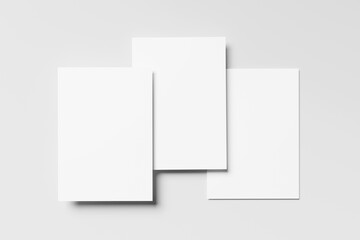 Realistic blank A4 flyer brochure for mockup. Paper or poster illustration.