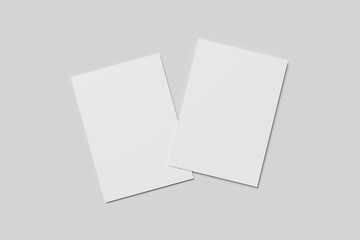 Realistic blank A4 flyer brochure for mockup. Paper or poster illustration.
