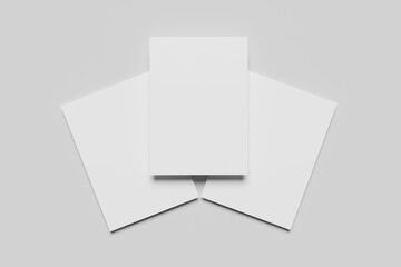 Realistic blank A4 flyer brochure for mockup. Paper or poster illustration.