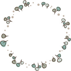 Abstract weed leaves wreath illustration for decoration on nature and organic lifestyle.