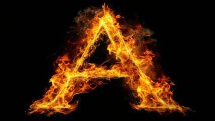 "A"の炎文字エフェクト