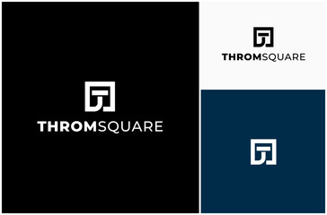 Initial Letter T Square Modern Simple Minimalist Monogram Vector Logo Design Illustration