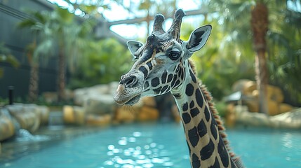 Obraz premium giraffe on the beach