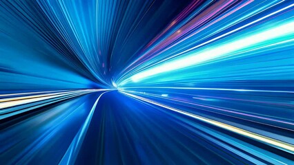 Abstract speed motion high speed concept background. Dynamic neon light fast movement futuristic highway night, modern and cyber transportation technology colourful cyberspace. - Powered by Adobe