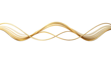 abstract wavy simplest gold line white background