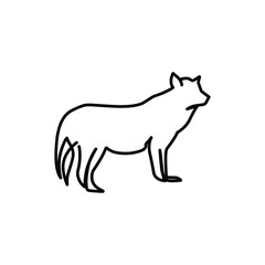 Continuous line drawing. Wolf howling Line Art Silhouette. Vector illustration