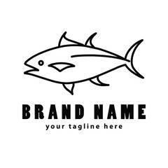 line art fish logo vector icon illustration