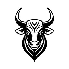 minimalist golden Bull logo vector art illustration icon