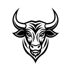 minimalist golden Bull logo vector art illustration icon