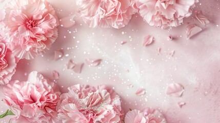 beautiful blooming pink color flowers pink background , mother's day
