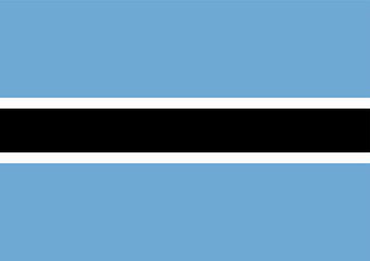 The flag of Botswana. Vector illustration. Official current vector flag of the Republic of Botswana