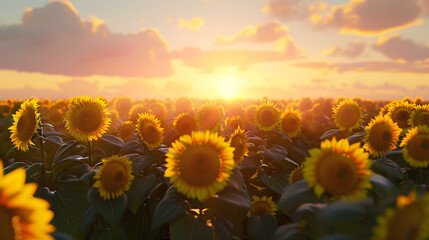 Sunflower Field Facing the Sunrise