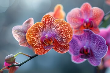 Exotic orchids in various colors, appealing to flower enthusiasts. 