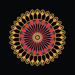 Sri Jagannath Balabhadra Rath Yatra vector mandala design