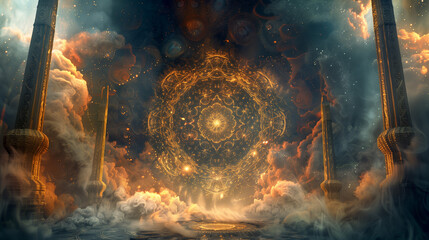 abstract, metaphysical, pattern, background, digital, art, texture, design, futuristic, surreal, vibrant, colorful, geometric, fantasy, ethereal, cosmic, fractal