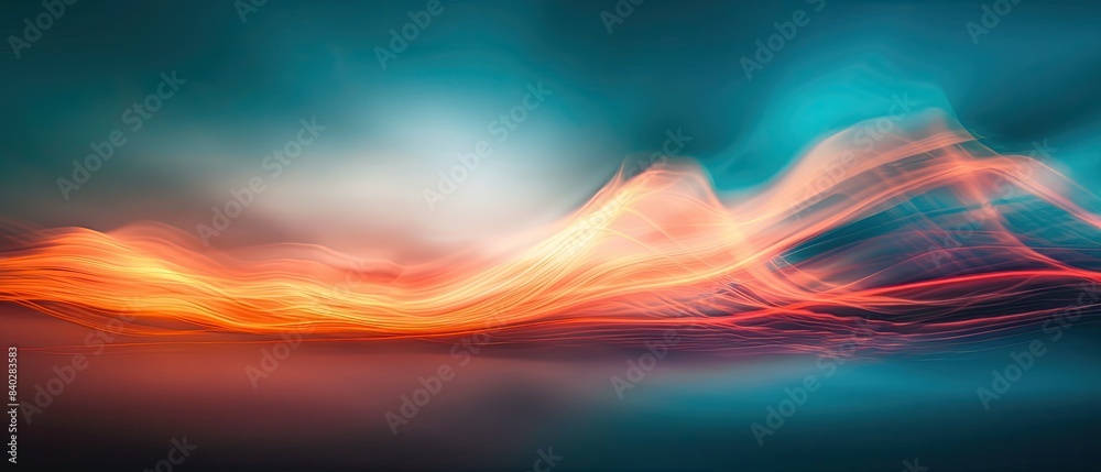 Wall mural abstract light trails in vibrant colors creating a sense of motion, suitable for backgrounds and art