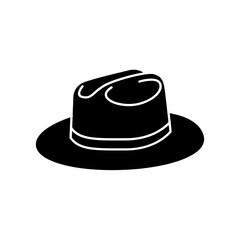 black Cowboy hat logo icon design vector illustration