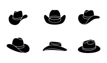 black Cowboy hat logo icon design vector illustration