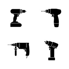 Hand Drill Logo icon design illustration