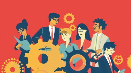 Diverse team of professionals collaborating on a project with synergy and efficiency