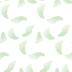 Simple abstract ornament, seamless pattern with watercolor paint strokes on white background. Repeating texture with abstract decorative elements. Minimalist design, vector illustration.