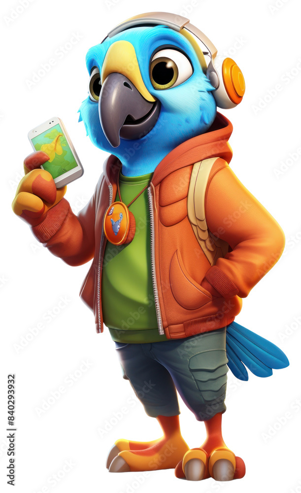 Wall mural png parrot technology creativity cartoon.