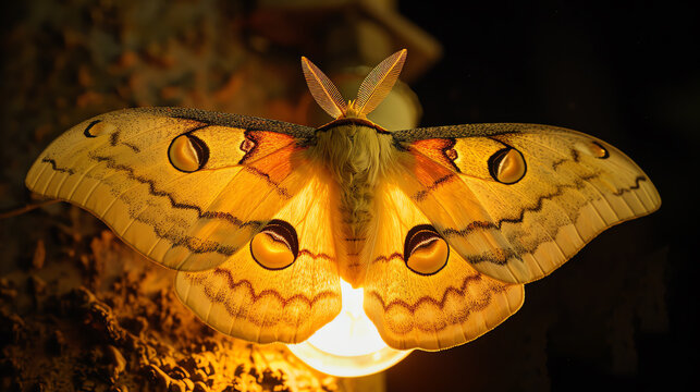 Butterfly on a light bulb.