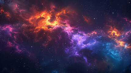 Naklejka premium Energetic space backdrop showcasing a star-forming nebula with stunning colors