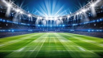 Awaiting the Roar: An Empty Stadium Under the Spotlight