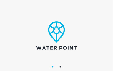 water location logo design vector silhouette illustration