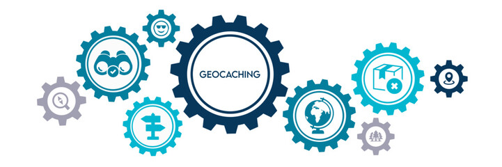 Geocaching Vector Illustration Concept Banner