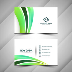 Fototapeta premium Colorful wave style elegant business card design template