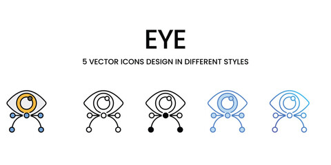Eye icons vector set stock illustration.